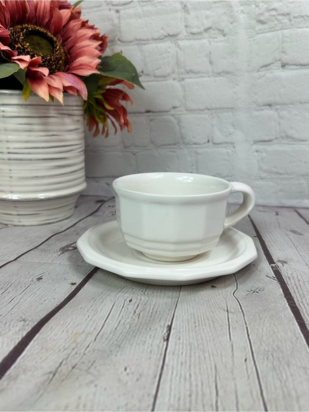 Pfaltzgraff White Cup and Saucer